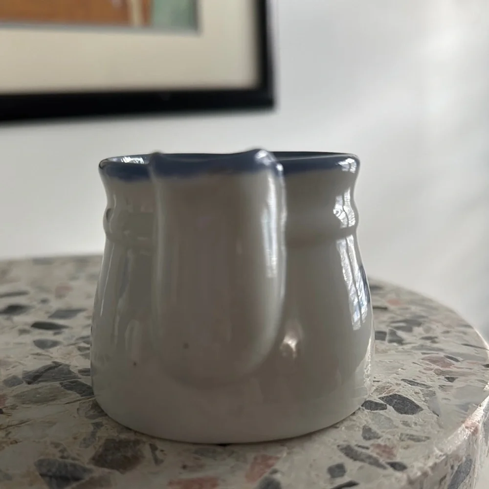 Vintage White and Blue Creamer